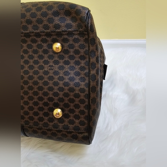 ❤🎉HOST PICK🎉❤️Rare Celine black&brown macadam triumph pvc boston travel MC98/1 - Picture 10 of 17